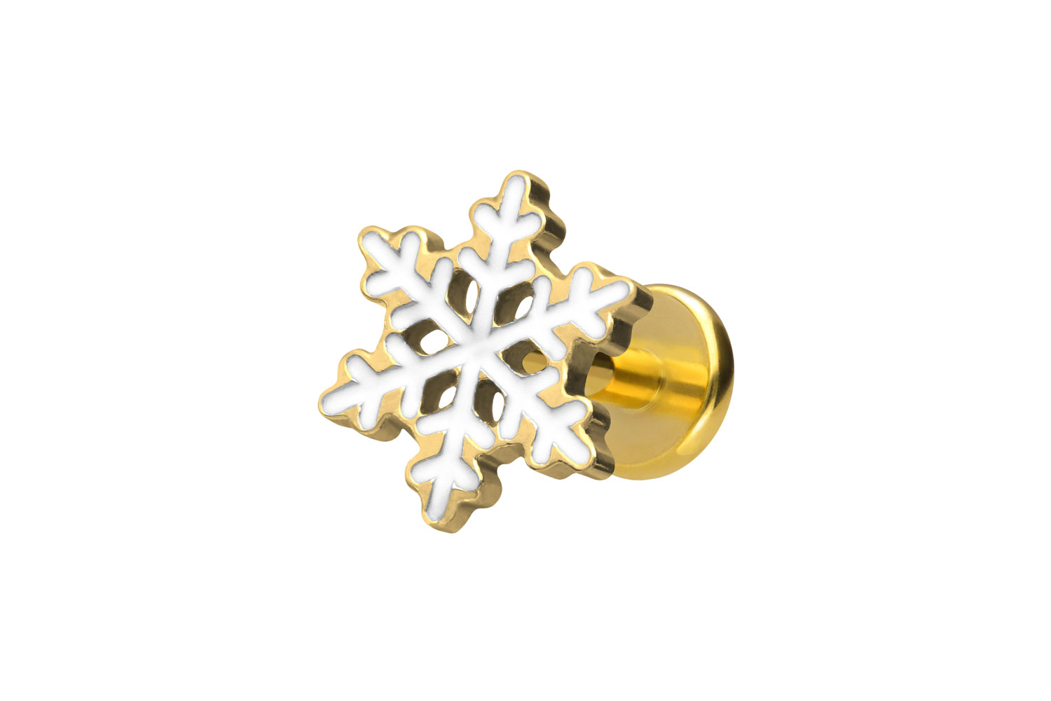 Titan Labret Piercing mit Innengewinde SCHNEEFLOCKE